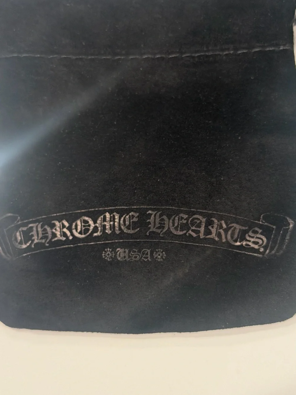 Chrome Hearts Black Velvet Drawstring Pouch Trio
